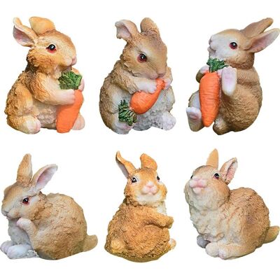 LANGRAY Resin Bunny Figuren Bunny Garden Ornamente Chic Bunnies Osterdekoration, Resin Easter Bunny Rabbit Tischdekoration Ornamente Für Frühling Oder Zuhause LANGRAY Resin Bunny Figuren Bunny Garden Ornamente Chic Bunnies Osterdekoration, Resin Easter Bunny Rabbit Tischdekoration Ornamente Für Frühling Oder Zuhause