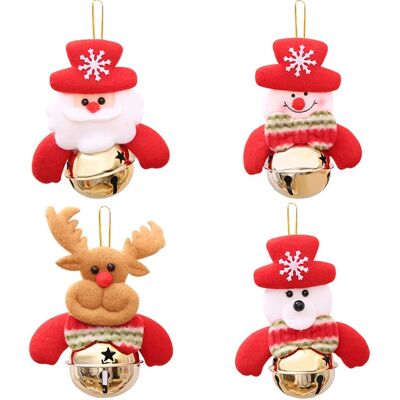 Minkurow Weihnachtsglocken, 4 Stück Weihnachtsbaumschmuck, Handglockenschmuck, Weihnachtsschmuck, Mini-schneemann/bär/elch/weihnachtsmannpuppe Glocke Weihnachtsbaumschmuck Minkurow Weihnachtsglocken, 4 Stück Weihnachtsbaumschmuck, Handglockenschmuck, Weihnachtsschmuck, Mini-schneemann/bär/elch/weihnachtsmannpuppe Glocke Weihnachtsbaumschmuck