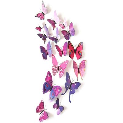 Minkurow Schmetterlinge Wandaufkleber Papiere Abnehmbarer Schmetterling Wandaufkleber Heimdekoration Schlafzimmerzubehör (lila) Minkurow Schmetterlinge Wandaufkleber Papiere Abnehmbarer Schmetterling Wandaufkleber Heimdekoration Schlafzimmerzubehör (lila)