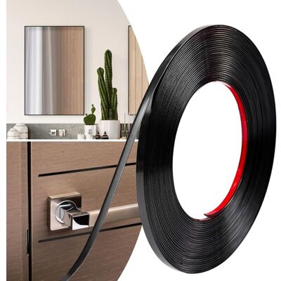 XL DESTOCK Dekorative Bordüre, Selbstklebendes Dekorband Für Türen, Fenster, Flexible Spiegel, Schränke Und Bordüren (schwarz, 8 Mm X 12 M) XL DESTOCK Dekorative Bordüre, Selbstklebendes Dekorband Für Türen, Fenster, Flexible Spiegel, Schränke Und Bordüren (schwarz, 8 Mm X 12 M)