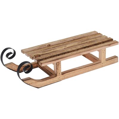 SPETEBO Deko Holz Schlitten Geflammt - 40 Cm - Mit Metallkufen SPETEBO Deko Holz Schlitten Geflammt - 40 Cm - Mit Metallkufen