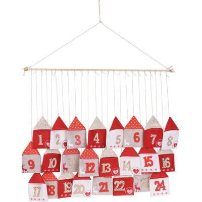 EXCELLENT HOUSEWARE Adventskalender Zum Selbstbefüllen Häuser, 70 X 60 Cm EXCELLENT HOUSEWARE Adventskalender Zum Selbstbefüllen Häuser, 70 X 60 Cm