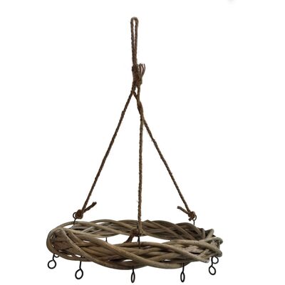 Spetebo - Rattan Deko Kranz Zum Hängen - Ø 35 Cm - Inkl. Kordel Mit 12 Haken Zum Selber Dekorieren - Hängedeko Deckenkranz Weihnachtskranz Spetebo - Rattan Deko Kranz Zum Hängen - Ø 35 Cm - Inkl. Kordel Mit 12 Haken Zum Selber Dekorieren - Hängedeko Deckenkranz Weihnachtskranz