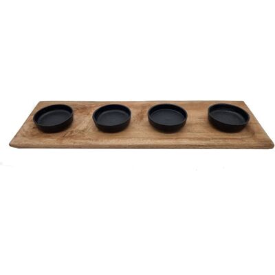 SPETEBO Mango Advents Kerzenhalter Für 4 Kerzen - 45 X 15 Cm - Holz Metall Kerzenständer SPETEBO Mango Advents Kerzenhalter Für 4 Kerzen - 45 X 15 Cm - Holz Metall Kerzenständer