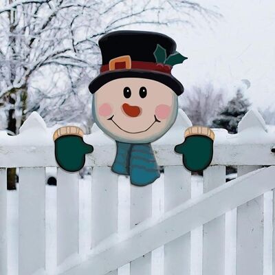 HEAT Weihnachtsdeko Für Zuhause: Weihnachtsmann-schneemann-gartenzaunaufsatz, Weihnachtliche Hängedekoration, Geschenkidee HEAT Weihnachtsdeko Für Zuhause: Weihnachtsmann-schneemann-gartenzaunaufsatz, Weihnachtliche Hängedekoration, Geschenkidee