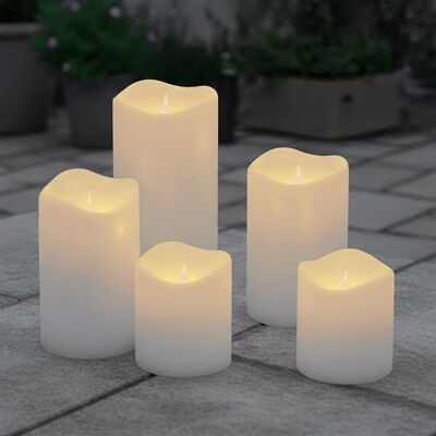SPETEBO Led Echtwachskerze Warm Weiß Mit Timer 5er Set - 10 / 12,5 / 15 Cm - Künstliche Kerzen Batteriebetrieben Mit Flacker Effekt SPETEBO Led Echtwachskerze Warm Weiß Mit Timer 5er Set - 10 / 12,5 / 15 Cm - Künstliche Kerzen Batteriebetrieben Mit Flacker Effekt