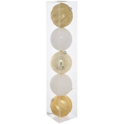 ATMOSPHERA Set Mit 5 Weihnachtskugeln Aus Kunststoff In Verschiedenen Farben, Durchmesser 150 Mm - ATMOSPHERA Set Mit 5 Weihnachtskugeln Aus Kunststoff In Verschiedenen Farben, Durchmesser 150 Mm -