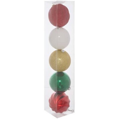 ATMOSPHERA Set Mit 5 Weihnachtskugeln Aus Kunststoff In Verschiedenen Farben, Durchmesser 150 Mm - ATMOSPHERA Set Mit 5 Weihnachtskugeln Aus Kunststoff In Verschiedenen Farben, Durchmesser 150 Mm -