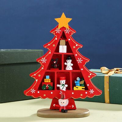 JUTE Miniatur-weihnachtsbaum Aus Holz, Bürodekoration, Weihnachtsdekoration Für Einkaufszentrum Oder Hotel, Rot JUTE Miniatur-weihnachtsbaum Aus Holz, Bürodekoration, Weihnachtsdekoration Für Einkaufszentrum Oder Hotel, Rot