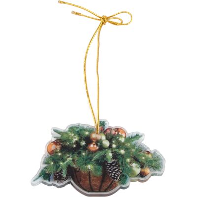 JUTE Weihnachtsbaumschmuck Aus Acryl, Dekorativer Korb, Künstliche, Beleuchtete Hängedekoration Aus Holz – 1 JUTE Weihnachtsbaumschmuck Aus Acryl, Dekorativer Korb, Künstliche, Beleuchtete Hängedekoration Aus Holz – 1