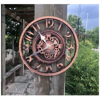 ZUVRA Große Retro-gartenuhr – Wetterfest – Badezimmeruhr – Vintage-dekoration – Tickenlos ZUVRA Große Retro-gartenuhr – Wetterfest – Badezimmeruhr – Vintage-dekoration – Tickenlos