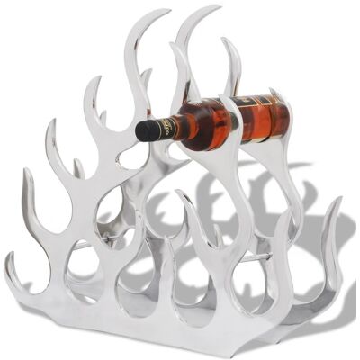 vidaXL Aluminium Tisch-Weinregal Halter für 11 Flaschen Silber Möbel vidaXL Aluminium Tisch-Weinregal Halter für 11 Flaschen Silber Möbel