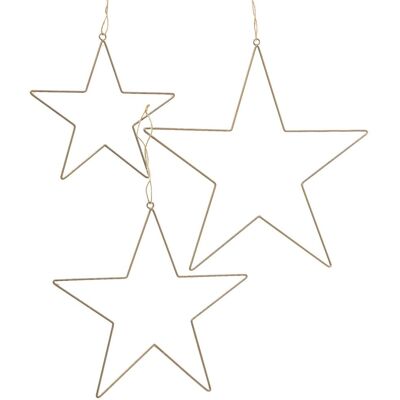 Spetebo - Metall Deko Sterne 3er Set Gold - 50 / 40 / 30 Cm - Weihnachts Wand Hänge Dekoration Spetebo - Metall Deko Sterne 3er Set Gold - 50 / 40 / 30 Cm - Weihnachts Wand Hänge Dekoration