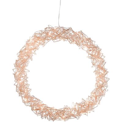 SPETEBO Led Metall Hänge Kranz 30cm - Rosé Gold - Deko Kranz Zum Hängen Beleuchtet - Weihnachts Tür Dekoration Mit Timer Batterie Betrieben SPETEBO Led Metall Hänge Kranz 30cm - Rosé Gold - Deko Kranz Zum Hängen Beleuchtet - Weihnachts Tür Dekoration Mit Timer Batterie Betrieben
