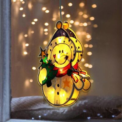 MIXHOME Led-schneemann Zum Aufkleben Fürs Fenster Mit Batteriefach – Winterliche Weihnachtsdekoration Und Partyzubehör MIXHOME Led-schneemann Zum Aufkleben Fürs Fenster Mit Batteriefach – Winterliche Weihnachtsdekoration Und Partyzubehör