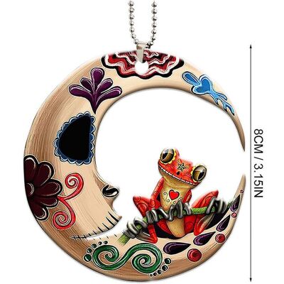 HEAT 3er-set Frosch-auf-mond-autoanhänger Aus Acryl, Weihnachtsbaumschmuck, Weihnachtsdekoration, Geschenk HEAT 3er-set Frosch-auf-mond-autoanhänger Aus Acryl, Weihnachtsbaumschmuck, Weihnachtsdekoration, Geschenk