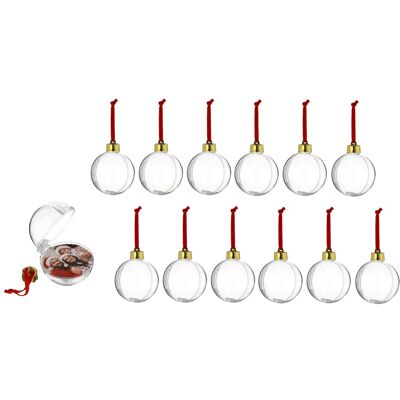 SPETEBO Christbaumkugel Zum Selber Befüllen 8 Cm - 12er Set - Diy Weihnachtskugeln Mit Samt Band SPETEBO Christbaumkugel Zum Selber Befüllen 8 Cm - 12er Set - Diy Weihnachtskugeln Mit Samt Band