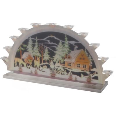 HEAT Weihnachtsmann-acryl-leuchtbrücke Mit Led-kerzen, Batteriebetrieben, Weihnachtsdekoration Für Den Innenbereich HEAT Weihnachtsmann-acryl-leuchtbrücke Mit Led-kerzen, Batteriebetrieben, Weihnachtsdekoration Für Den Innenbereich