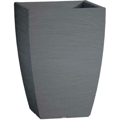 Monacis - Quadratische Vase Cromia Adone, Aus Herz, Mit Dekoration 'made In Italy' 27 X 27 X H 38 Cm -vase / Grau Monacis - Quadratische Vase Cromia Adone, Aus Herz, Mit Dekoration 'made In Italy' 27 X 27 X H 38 Cm -vase / Grau