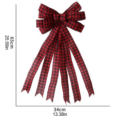 HEAT Weihnachtsdekoration Leinen-karo-schleife Zum Dekorieren Von Weihnachtsbaum, Wohnszene, Hängende Ornamente HEAT Weihnachtsdekoration Leinen-karo-schleife Zum Dekorieren Von Weihnachtsbaum, Wohnszene, Hängende Ornamente