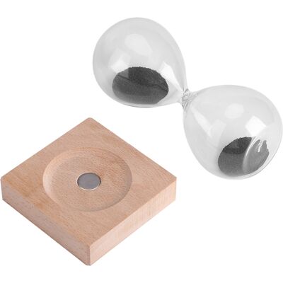 HEAT Magnetische Sanduhr Aus Holz, Stoppuhr, Für Die Dekoration Von Zuhause Oder Büro, Mit Holzsockel HEAT Magnetische Sanduhr Aus Holz, Stoppuhr, Für Die Dekoration Von Zuhause Oder Büro, Mit Holzsockel