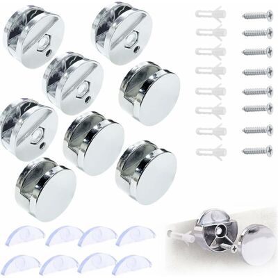 XL DESTOCK Wandhalterung Spiegelbefestigung, Glasklemme Spiegel Rund Spiegelhalterung, Spiegelaufhänger, Spiegelbefestigung Halterungen, Für 3-5mm Spiegel Mit Glasabstandhalter, 8 Stück XL DESTOCK Wandhalterung Spiegelbefestigung, Glasklemme Spiegel Rund Spiegelhalterung, Spiegelaufhänger, Spiegelbefestigung Halterungen, Für 3-5mm Spiegel Mit Glasabstandhalter, 8 Stück
