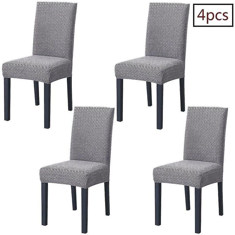 Eting - Chair Cover Set Of 4 Detachable High Back Chair Covers For Dining Room Kitchen Wedding Banquet Part