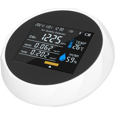 HEAT Luftqualitätsmonitor Mit Echtzeit-anzeige Auf Einem Intelligenten Farbbildschirm, Usb-ladefunktion, Tragbarer Digitaler Luftqualitätsdetektor (5 V), Weiß HEAT Luftqualitätsmonitor Mit Echtzeit-anzeige Auf Einem Intelligenten Farbbildschirm, Usb-ladefunktion, Tragbarer Digitaler Luftqualitätsdetektor (5 V), Weiß