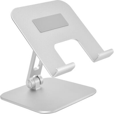 HEAT Verstellbarer Tablet-ständer Aus Aluminiumlegierung, Tragbar, Faltbar, Für Desktop-handys, Silberfarben HEAT Verstellbarer Tablet-ständer Aus Aluminiumlegierung, Tragbar, Faltbar, Für Desktop-handys, Silberfarben