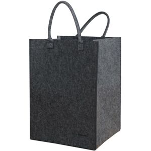 Dunedesign 100L Filz Wäschesammler 43x38x60cm xl Universal-Filz-Tasche Faltbarer Wäschekorb - grau