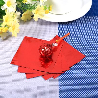 HEAT 100 Blatt Rotes Quadratisches 7,6 X 7,6 Cm Aluminiumfolien-geschenkpapier Für Schokolade, Bonbons, Lutscher Und Konfekt - Sortiment HEAT 100 Blatt Rotes Quadratisches 7,6 X 7,6 Cm Aluminiumfolien-geschenkpapier Für Schokolade, Bonbons, Lutscher Und Konfekt - Sortiment