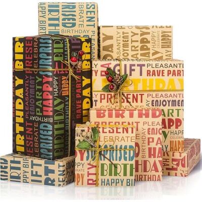 OEM Kraftpapier-geschenkpapier, Geburtstagspapier, Retro-geschenkpapier, Geschenkpapier Für Kinder- Und Männergeburtstage Für Alle Anlässe (5 Blatt, 70 X 50 Cm) OEM Kraftpapier-geschenkpapier, Geburtstagspapier, Retro-geschenkpapier, Geschenkpapier Für Kinder- Und Männergeburtstage Für Alle Anlässe (5 Blatt, 70 X 50 Cm)