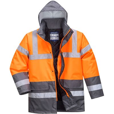 Parka Hv Bicolore Couleur : Orange/gris Taille L - Portwest Parka Hv Bicolore Couleur : Orange/gris Taille L - Portwest