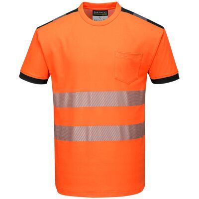 T-shirt Hv Pw3 Couleur : Orange/noir Taille 5xl - Portwest T-shirt Hv Pw3 Couleur : Orange/noir Taille 5xl - Portwest