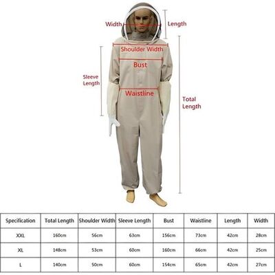 LARGEIGHT Aiducho Imkeranzug, Professioneller Imkeranzug Mit Handschuhen Und Schutzausrüstung, Xxl Ganzkörper-imkeranzug, Wespenschutzausrüstung Für Imker LARGEIGHT Aiducho Imkeranzug, Professioneller Imkeranzug Mit Handschuhen Und Schutzausrüstung, Xxl Ganzkörper-imkeranzug, Wespenschutzausrüstung Für Imker