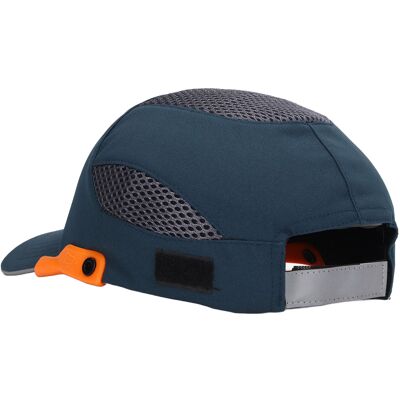 HEAT Baseball-schutzhelm Mit Schirm, Atmungsaktiv, Verstellbar, Für Sport Und Arbeit, Blau Mit Orangefarbenem Rand HEAT Baseball-schutzhelm Mit Schirm, Atmungsaktiv, Verstellbar, Für Sport Und Arbeit, Blau Mit Orangefarbenem Rand