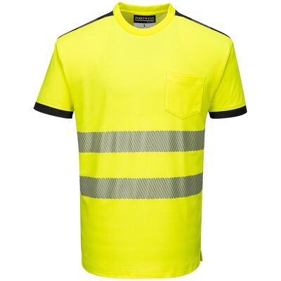 T-shirt Hv Pw3 Couleur : Jaune/noir Taille 5xl - Portwest T-shirt Hv Pw3 Couleur : Jaune/noir Taille 5xl - Portwest