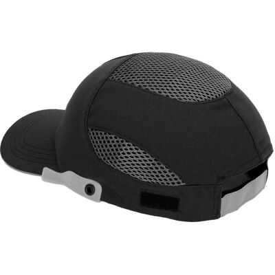 HEAT Baseball-schutzhelm Mit Schirm, Atmungsaktiv, Verstellbar, Für Sport Und Arbeit, Schwarz Mit Grauem Rand HEAT Baseball-schutzhelm Mit Schirm, Atmungsaktiv, Verstellbar, Für Sport Und Arbeit, Schwarz Mit Grauem Rand