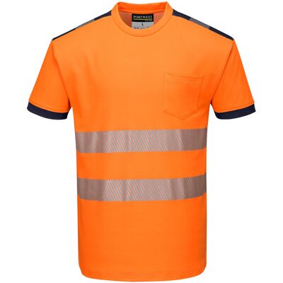 T-shirt Hv Pw3 Couleur : Orange/marine Taille 4xl - Portwest T-shirt Hv Pw3 Couleur : Orange/marine Taille 4xl - Portwest