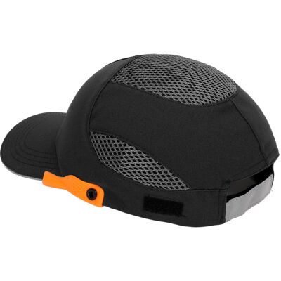 HEAT Baseball-schutzhelm Mit Schirm, Atmungsaktiv, Verstellbar, Für Sport Und Arbeit, Schwarz Mit Orangefarbenem Rand HEAT Baseball-schutzhelm Mit Schirm, Atmungsaktiv, Verstellbar, Für Sport Und Arbeit, Schwarz Mit Orangefarbenem Rand
