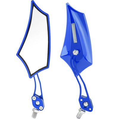 HEAT Universelle Seitenspiegel Für Motorräder Und Roller, Aluminium, 10 Mm X 8 Mm, Blau, Paar Rückspiegel Für Motorräder, Verstellbare Lenkerspiegel, Robustes Zubehör. HEAT Universelle Seitenspiegel Für Motorräder Und Roller, Aluminium, 10 Mm X 8 Mm, Blau, Paar Rückspiegel Für Motorräder, Verstellbare Lenkerspiegel, Robustes Zubehör.