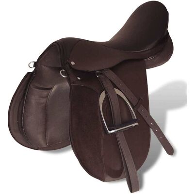 Maison Exclusive - Pferdereiten Sattelset 16" Echtes Leder Braun Maison Exclusive - Pferdereiten Sattelset 16" Echtes Leder Braun