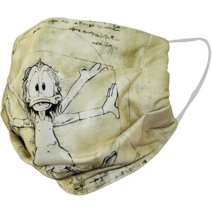 TIERE Baumwollmaske Anas Mensura Mundi Ente beige, bedruckt, mit Gummizug, 2-lagig, Mikrofaser und Baumwolle.