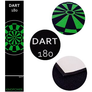 KINGPOWER Dart Teppich Matte Steeldart Zubehör Dartpfeile Dartboard Dartteppich Target Oche Darts Abwurflinie Schutz Gummi Boden Grün Dartscheibe 290 x 60 cm