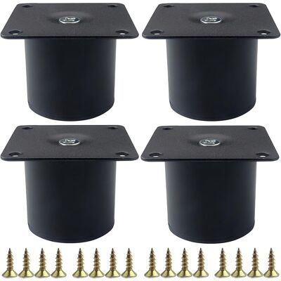 OEM Runde Schwarze Metallmöbelfüße Mit Befestigungsschrauben Für Bett Und Arbeitsplatte (10 Cm) (5 Cm) OEM Runde Schwarze Metallmöbelfüße Mit Befestigungsschrauben Für Bett Und Arbeitsplatte (10 Cm) (5 Cm)