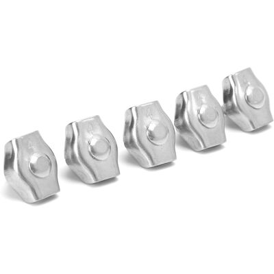 HEAT Lot De 5 Pinces De Serrage Simplex En Acier Inoxydable Pour Matériel Marin, Fixation Pour Machines De Levage, 4 Mm / 0,16 Po HEAT Lot De 5 Pinces De Serrage Simplex En Acier Inoxydable Pour Matériel Marin, Fixation Pour Machines De Levage, 4 Mm / 0,16 Po