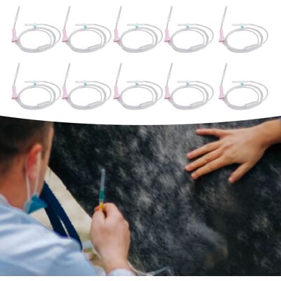 JUTE 10 Veterinär-infusionssets, Einweg-infusionsnadeln, Schläuche Für Die Intravenöse Infusion Bei Tieren, Praktische Nadeln, Infusionsausrüstung, Infusionsset Größe 16 JUTE 10 Veterinär-infusionssets, Einweg-infusionsnadeln, Schläuche Für Die Intravenöse Infusion Bei Tieren, Praktische Nadeln, Infusionsausrüstung, Infusionsset Größe 16