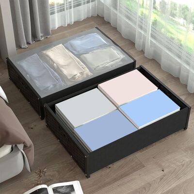 JUTE Eine Rollbare Aufbewahrungskiste Für Unter Das Bett, Eine Praktische Aufbewahrungslösung Für Kleidung Am Fußende Des Bettes, Und Eine Aufbewahrungskiste Für Unter Das Bett. JUTE Eine Rollbare Aufbewahrungskiste Für Unter Das Bett, Eine Praktische Aufbewahrungslösung Für Kleidung Am Fußende Des Bettes, Und Eine Aufbewahrungskiste Für Unter Das Bett.