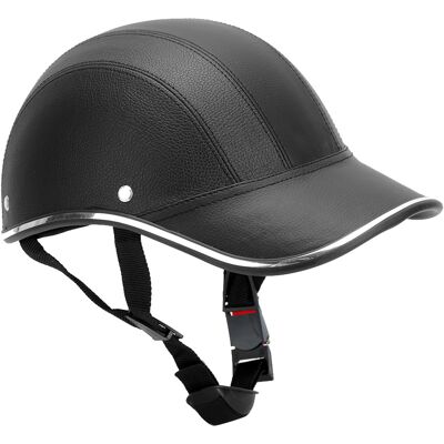 JUTE Motorradhelm, Harley-helm, Baseballhelm, Leichter Motorradhelm, E-bike-helm, Sommerhelm, Entenschnabelmütze, Schwarz - A0322 JUTE Motorradhelm, Harley-helm, Baseballhelm, Leichter Motorradhelm, E-bike-helm, Sommerhelm, Entenschnabelmütze, Schwarz - A0322