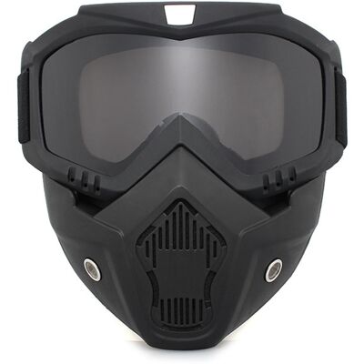 JUTE Schutzbrille Im Retro-harley-stil, Offroad-helm, Taktischer Wind- Und Sandschutz, Motorradbekleidung, Skimaske, Gesichtsmaske Im Vintage-stil + Verstärkte Graue Gläser JUTE Schutzbrille Im Retro-harley-stil, Offroad-helm, Taktischer Wind- Und Sandschutz, Motorradbekleidung, Skimaske, Gesichtsmaske Im Vintage-stil + Verstärkte Graue Gläser